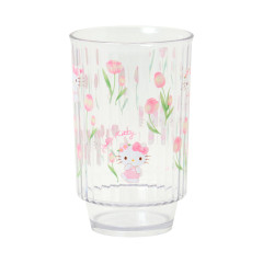 Japan Sanrio Original Clear Tumbler (L) - Hello Kitty : Watercolor Flower
