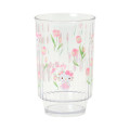 Japan Sanrio Original Clear Tumbler (L) - Hello Kitty : Watercolor Flower - 1