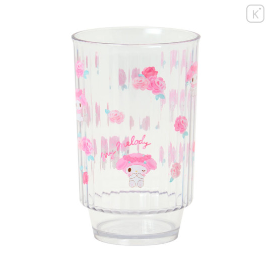 Japan Sanrio Original Clear Tumbler (L) - My Melody : Watercolor Flower - 1