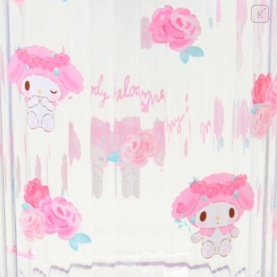 Japan Sanrio Original Clear Tumbler (L) - My Melody : Watercolor Flower - 4