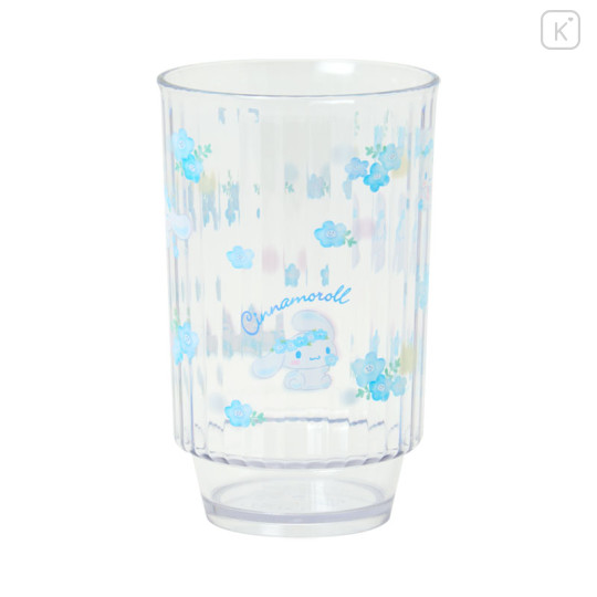 Japan Sanrio Original Clear Tumbler (L) - Cinnamoroll : Watercolor Flower - 1