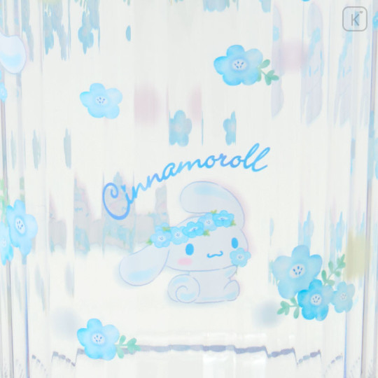 Japan Sanrio Original Clear Tumbler (L) - Cinnamoroll : Watercolor Flower - 3