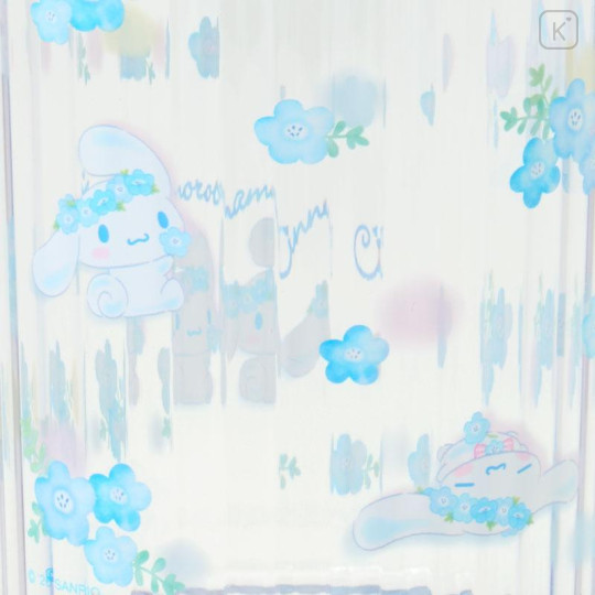 Japan Sanrio Original Clear Tumbler (L) - Cinnamoroll : Watercolor Flower - 4