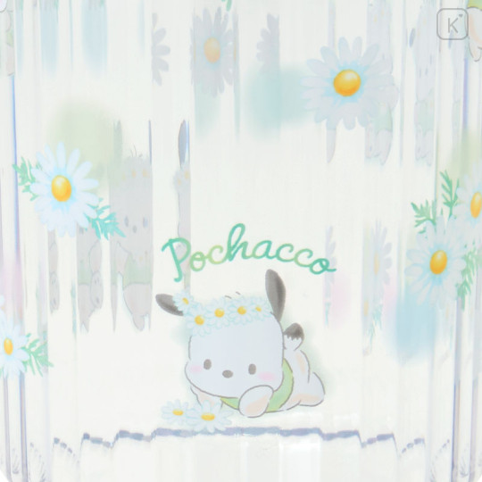 Japan Sanrio Original Clear Tumbler (L) - Pochacco : Watercolor Flower - 3