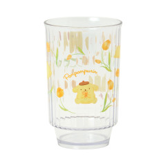 Japan Sanrio Original Clear Tumbler (L) - Pompompurin : Watercolor Flower
