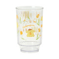 Japan Sanrio Original Clear Tumbler (L) - Pompompurin : Watercolor Flower - 1