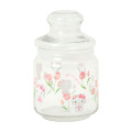 Japan Sanrio Original Jar Glass Canister Storage Case - Hello Kitty : Watercolor Flower - 2