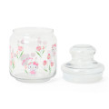 Japan Sanrio Original Jar Glass Canister Storage Case - Hello Kitty : Watercolor Flower - 3
