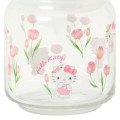 Japan Sanrio Original Jar Glass Canister Storage Case - Hello Kitty : Watercolor Flower - 4