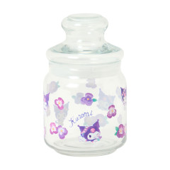 Japan Sanrio Original Jar Glass Canister Storage Case - Kuromi : Watercolor Flower