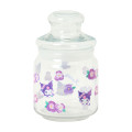 Japan Sanrio Original Jar Glass Canister Storage Case - Kuromi : Watercolor Flower - 2