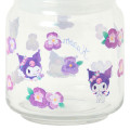 Japan Sanrio Original Jar Glass Canister Storage Case - Kuromi : Watercolor Flower - 5