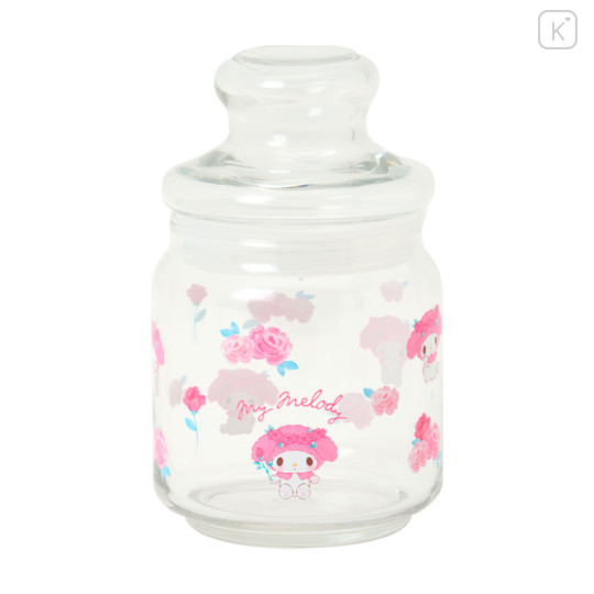 Japan Sanrio Original Jar Glass Canister Storage Case - My Melody : Watercolor Flower - 1