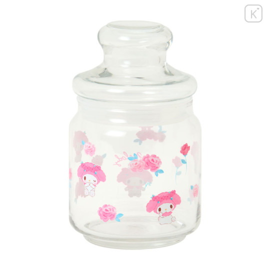 Japan Sanrio Original Jar Glass Canister Storage Case - My Melody : Watercolor Flower - 2
