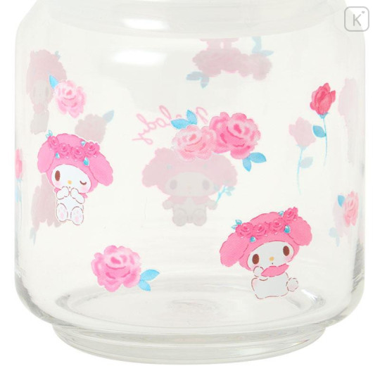 Japan Sanrio Original Jar Glass Canister Storage Case - My Melody : Watercolor Flower - 5