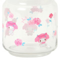 Japan Sanrio Original Jar Glass Canister Storage Case - My Melody : Watercolor Flower - 5
