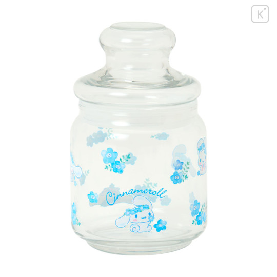 Japan Sanrio Original Jar Glass Canister Storage Case - Cinnamoroll : Watercolor Flower - 1