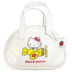 Japan Sanrio Pochette Crossbody Shoulder Bag - Hello Kitty : Retro Boston Bag White
