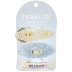 Japan Peanuts Hairpin Set - Snoopy : Shell Holographic Blue