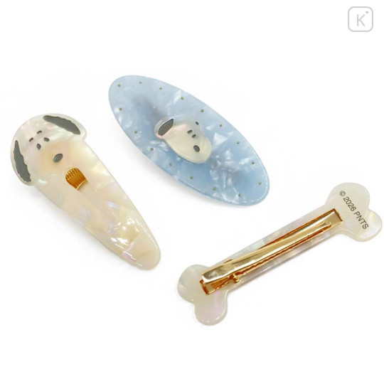 Japan Peanuts Hairpin Set - Snoopy : Shell Holographic Blue - 2