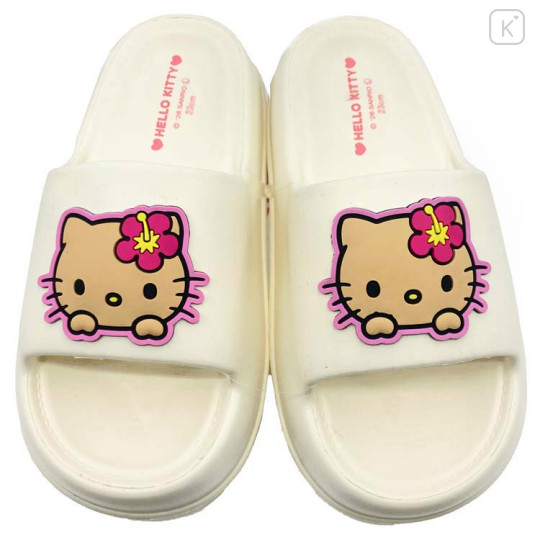 Japan Sanrio EVA Platform Shower Sandal - Hello Kitty : Y2K Tan - 1
