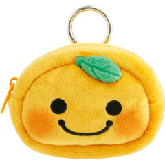 Japan San-x Mini Plush Pouch with Carabiner - Universe San-X Town Mikanboya : Smile
