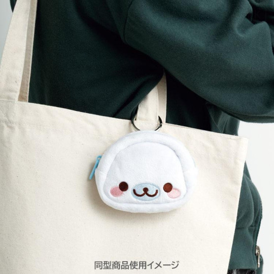 Japan San-x Mini Plush Pouch with Carabiner - Universe San-X Town Mikanboya : Smile - 4