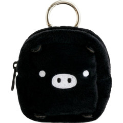 Japan San-x Mini Plush Pouch with Carabiner - Universe San-X Town Monochrome Boo : Smile