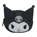 Japan Sanrio Face-shaped Pouch - Kuromi : Monochrome - 1