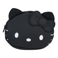 Japan Sanrio Face-shaped Pouch - Hello Kitty : Monochrome