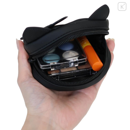 Japan Sanrio Face-shaped Pouch - Hello Kitty : Monochrome - 3