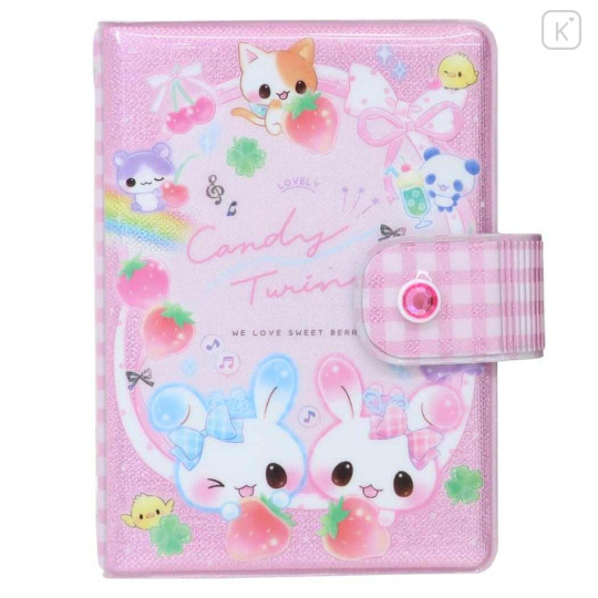 Japan Q-LiA Squishy Sticker Binder - Candy Twins Rabbit : Fruit Pink - 1