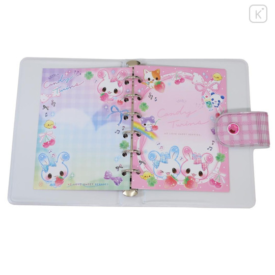 Japan Q-LiA Squishy Sticker Binder - Candy Twins Rabbit : Fruit Pink - 3