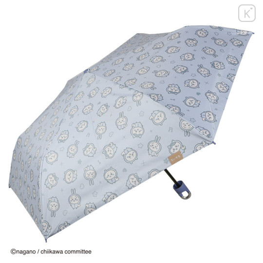 Japan Chiikawa Lightweight Folding Umbrella - Chiikawa & Hachiware & Usagi : Pajama Blue - 2