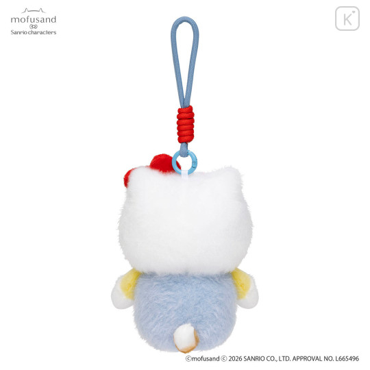 Japan Mofusand × Sanrio Squishy Potefuwa Mascot Holder - Hello Kitty - 6