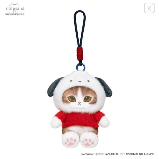 Japan Mofusand × Sanrio Squishy Potefuwa Mascot Holder - Pochacco - 1