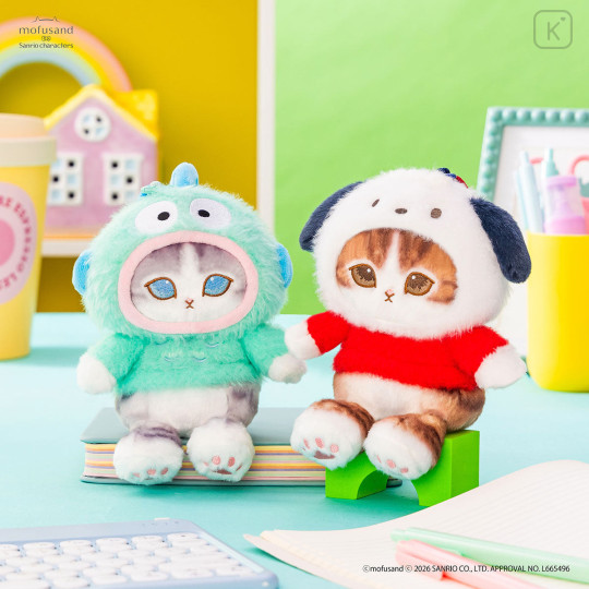 Japan Mofusand × Sanrio Squishy Potefuwa Mascot Holder - Pochacco - 2