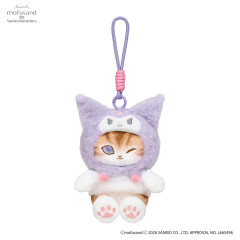 Japan Mofusand × Sanrio Squishy Potefuwa Mascot Holder - Kuromi