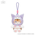 Japan Mofusand × Sanrio Squishy Potefuwa Mascot Holder - Kuromi - 1