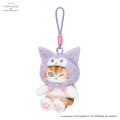 Japan Mofusand × Sanrio Squishy Potefuwa Mascot Holder - Kuromi - 5