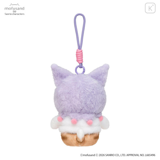Japan Mofusand × Sanrio Squishy Potefuwa Mascot Holder - Kuromi - 6