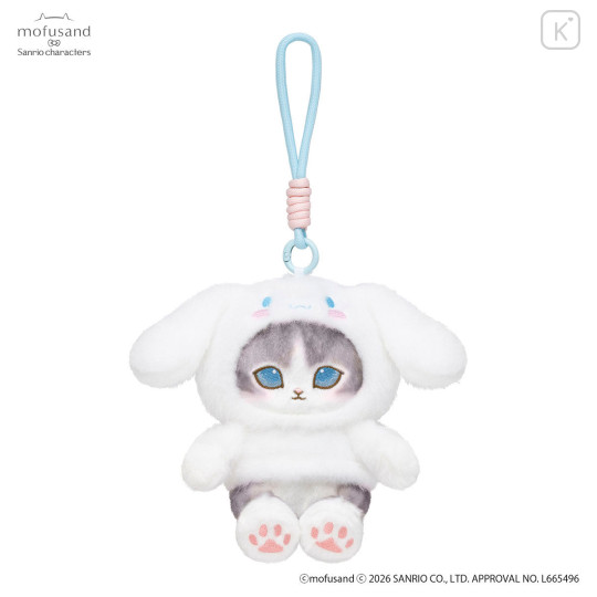 Japan Mofusand × Sanrio Squishy Potefuwa Mascot Holder - Cinnamoroll - 1