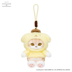 Japan Mofusand × Sanrio Squishy Potefuwa Mascot Holder - Pompompurin