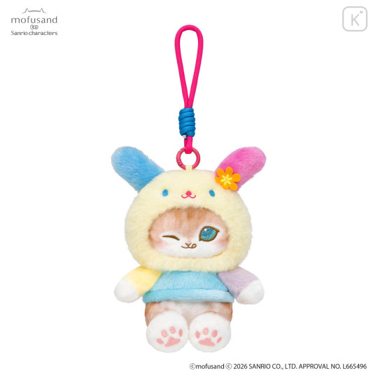 Japan Mofusand × Sanrio Squishy Potefuwa Mascot Holder - Usahana - 4