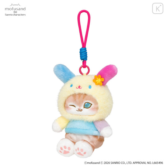 Japan Mofusand × Sanrio Squishy Potefuwa Mascot Holder - Usahana - 5