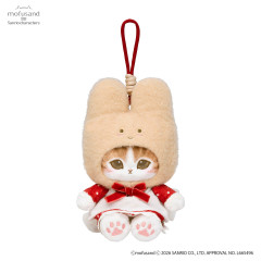 Japan Mofusand × Sanrio Squishy Potefuwa Mascot Holder - Marron Cream