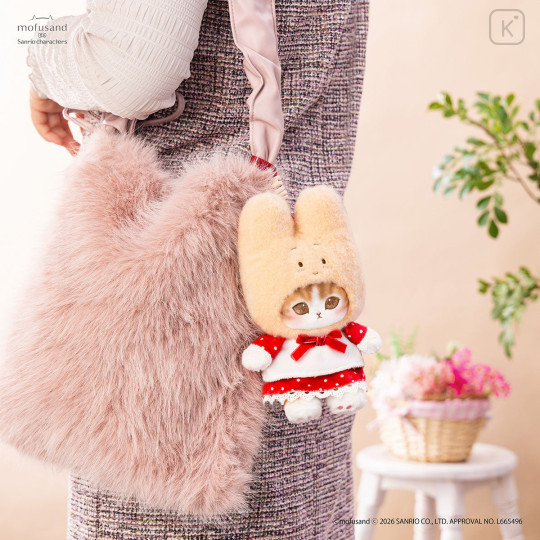 Japan Mofusand × Sanrio Squishy Potefuwa Mascot Holder - Marron Cream - 2