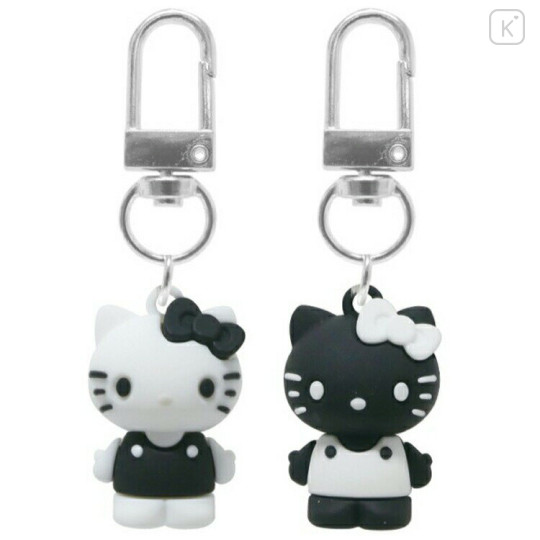 Japan Sanrio Figure Charm Keychain Set - Hello Kitty : Monochrome - 1