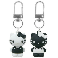 Japan Sanrio Figure Charm Keychain Set - Hello Kitty : Monochrome