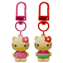 Japan Sanrio Figure Charm Keychain Set - Hello Kitty : Tan Swimsuit A